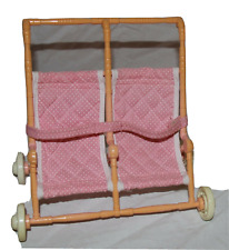 Vtg Lewis Galoob Double Doll Stroller Small Pink Girls 1989 Twins Bouncing Baby for sale  Shipping to South Africa