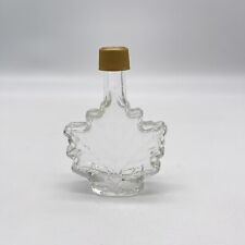 Canadian Maple Leaf Shape Clear Glass Syrup Bottle Gold Embossed Empty PAT PEND for sale  Shipping to Canada