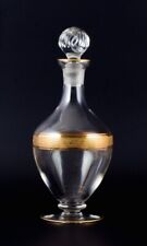 Rimpler Kristall, Zwiesel, Germany. Mouth-blown decanter with gold rim. for sale  Shipping to South Africa