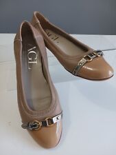 AGL Attilio Giusti Leombruni cap toe ballet flat shoe Patent LeatherNude 9.5 NEW for sale  Shipping to South Africa