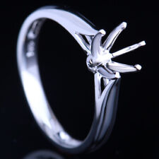 Usado, Anel de prata esterlina semi-montagem redondo 5,5-6,5 mm joias finas casamento noivado comprar usado  Enviando para Brazil