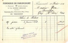 Facture fondeur farincourt d'occasion  France