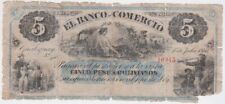 Billete de 5 pesos 1869 Banco del Comercio Argentina, usado segunda mano  Embacar hacia Argentina