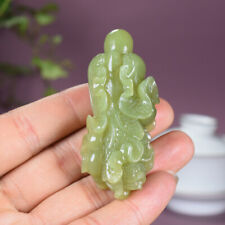 55g China natural Hetian Jade Hand Carved wealth Chinese cabbage Statue Pendant for sale  Florissant