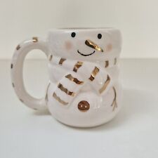 Gold snowman mug for sale  RUISLIP