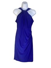 Usado, Vestido drapeado Marina para mujer azul cobalto hasta la rodilla sin mangas torcido L talla M segunda mano  Embacar hacia Argentina