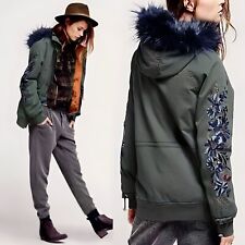 Chaqueta Parka Free People Follow Me Close para Mujer S Verde Floral Bordada Forrada, usado segunda mano  Embacar hacia Argentina