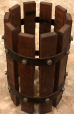 Vintage Wooden Basket Wrought Iron Wine Grape Press Cider Apple press 12x7x7” for sale  Shipping to Canada