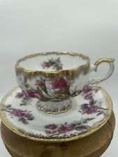 Vintage Pedestal Teacup And Saucer Roses And Gold Trim , used for sale  Shipping to South Africa