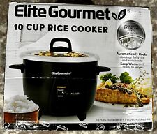 Panela elétrica de arroz Elite Gourmet com panela interna de aço inoxidável 10 xícaras preta comprar usado  Enviando para Brazil