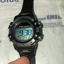 Relógio solar digital de lítio 50 mm estojo preto/luz de fundo 5 bar comprar usado  Enviando para Brazil