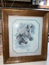 FRAMED & MATTED PRINT BY DORIS SCOTT NELSON - MARE AND FOAL - DISTRESSED STYLE  for sale  Shipping to South Africa