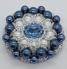Brosche blauen perlen gebraucht kaufen  Arnsberg