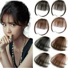 Thin Neat Air Bangs Remy Hair Extensions Clip in on Fringe Front Hairpiece US for sale  Shipping to South Africa