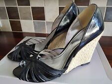 Used, Dorothy Perkins black wedge heel espadrille sandals, size UK 6, Boxed for sale  Shipping to South Africa