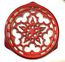 Le Creuset Red Enamel cast iron Hot plate Trivet France Large 8” dia. – for sale  Shipping to South Africa