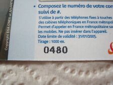 Télécarte prépayée ticket d'occasion  Étang-sur-Arroux