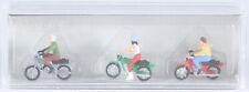 Figuras vintage PREISER H0 escala 1:87 jóvenes motociclistas #10126 prefabricadas segunda mano  Embacar hacia Mexico