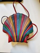 Vintage Brio! Bolsa tiracolo feminina multicolorida couro arco-íris 🌈 comprar usado  Enviando para Brazil