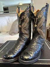 Used, Lucchese Women's Handmade Exotic Black Full Quill Ostrich Vamps Boots Size 7 B for sale  Shipping to South Africa