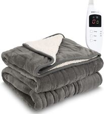 MONHOUSE Heated Throw_34  Electric Blanket 200x150cm Grey Shearling, used for sale  Shipping to South Africa