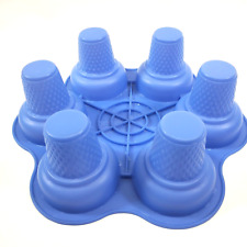 Molde de cupcake de silicone formato de cone de sorvete azul 6 furos aniversário verão, usado comprar usado  Enviando para Brazil