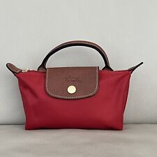 Longchamp Le Pliage  Original Mini Pouch with Handle Classic RED Canvas, used for sale  Shipping to South Africa