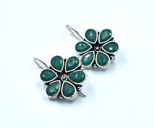 Pendientes de joyería hechos a mano con forma de pera verde esmeralda de plata esterlina 925 segunda mano  Embacar hacia Mexico