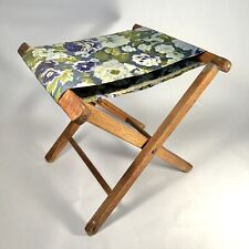 Cadeira de lona dobrável vintage banquinho de madeira floral MCM 70s acampamento pesca retrô comprar usado  Enviando para Brazil