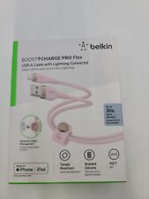 Cabo USB-A Belkin Boost Up Charge Pro Flex com conector Lightning 10 pés - Rosa, usado comprar usado  Enviando para Brazil