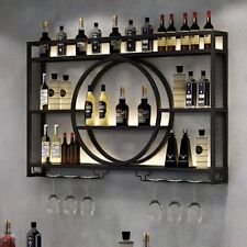 Metal Contemporary Wall Mounted Wine Bottle & Glass Rack for Home Use - Black, used for sale  Shipping to South Africa