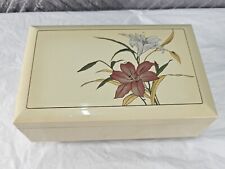 Caixa de joias vintage de laca branca música japonesa - Flores, usado comprar usado  Enviando para Brazil