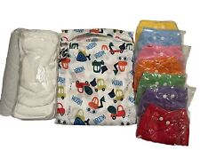 Reusable Cloth Diapers: 7 Cloth Inserts 7 Liners And A Wet/Dry Cloth Diaper Bag, used for sale  Shipping to South Africa