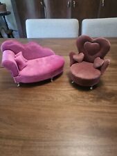 Casa de bonecas miniatura sofá de flanela caixas de joias móveis em forma de coração Barbie  comprar usado  Enviando para Brazil