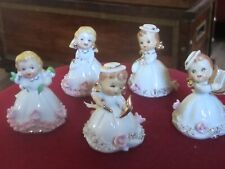 5 Vintage Lefton Little Girl Bells for sale  Shipping to South Africa