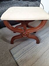 Dressing Table / Vanity Stool Mahogany Colour Base With Cream Embossed Seat  for sale  Shipping to South Africa