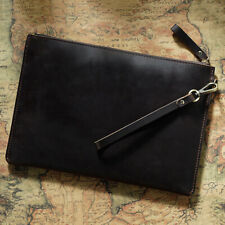 Used, Genuine Leather Briefcase Wrist Clutch Bag Handbag Wallet Tablet Case For iPad for sale  Shipping to South Africa