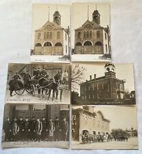 LOT 6 VINTAGE FIRE DEPT STATION WI POSTCARD WISCONSIN REAL PHOTO RPPC BRILLION for sale  Shipping to South Africa