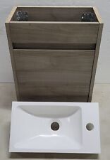 Small Floating Bathroom Vanity 1-Door Cabinet and White Sink Top, Forest Elm for sale  Shipping to South Africa