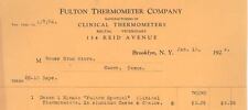 TERMÔMETROS CLÍNICOS BROOKLYN NY BILLHEAD WEINHAGEN HESPE 1924 comprar usado  Enviando para Brazil