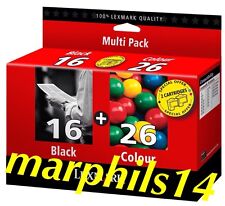 Used, LEXMARK 16 & 26 Multipack Genuine Black & Colour Ink Cartridges Original for sale  Shipping to South Africa