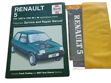 Used, Haynes Workshop Manual Renault 5 - Feb 1985 - 1996 And HANDBOOK. for sale  Shipping to South Africa