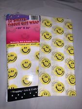 Papel tecido Smiley Happy Face embrulho para presente para sacos e caixas de presente amarelo brilhante comprar usado  Enviando para Brazil