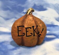 "Michaels Halloween "¡Eek!" Figura de calabaza plana de resina naranja #10448654 RGUC segunda mano  Embacar hacia Argentina