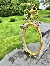 Espejo antiguo colonial Williamsburg restauración dorado ovalado H48xW19 segunda mano  Embacar hacia Argentina