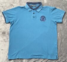 Roberto Cavalli Slim Fit Polo Shirt Men's Medium Blue Embroidered Logo Pique for sale  Shipping to South Africa