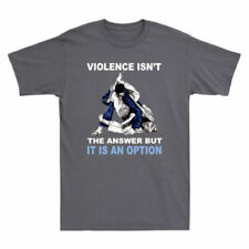 Camiseta masculina vintage Jiu Jitsu Violence Isn't The Answer But It Is An Option comprar usado  Enviando para Brazil