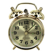 Reloj despertador mecánico para el hogar, reloj de mesa de Metal Vintage dorado segunda mano  Embacar hacia Argentina