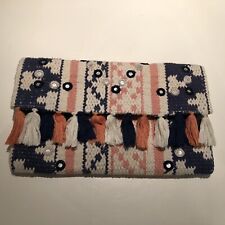 Fabric tassled clutch for sale  IPSWICH