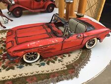 Vintage Antique Looking Red Car Converible Metal Display 13” Long Classic Muscle for sale  Shipping to United Kingdom